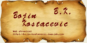 Bojin Kostačević vizit kartica
